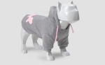 Bull Dogs Cotton Hoodie, Grey/Pink