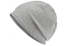 James & Nicholson Structured Beanie Stretchfleece-Mütze, off-white/grey-heather