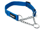 Mystique gummiertes Halsband mit Durchzugskette, blau