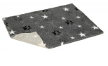 Original Vetbed Premium Hundedecke, grey with white stars and paws