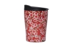 Qwetch Thermobecher mit Deckel Flowers Rot