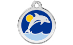 Red Dingo Polierte rostfreie Stahl- Hundemarke Dolphin