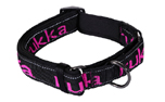 rukka Solid Web Collar Hundehalsband, black/pink