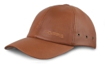 scippis Buffalo Leather Cap Baseballkappe aus Büffelleder, cognac