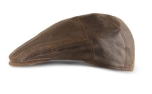 scippis Oxford Cap Schiebermütze aus Schafsleder, brown