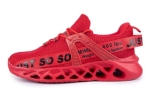 Tiosebon Couples Breathable Fly Woven Casual Sneakers red