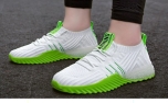 Tiosebon Women Colorblock Knitted Sneakers white/green