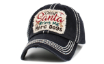Vintage-Ballcap Dear Santa Bring Me More Dogs, schwarz