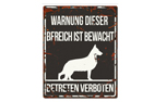 Warnschild, Deutscher Schäferhund Warnung dieser Bereich ist bewacht, No 2