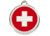 Red Dingo Polierte rostfreie Stahl- Hundemarke Swiss Cross rot